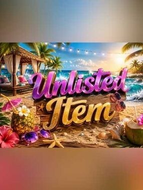 Source Unknown Pink & Gold Tropical 'Unlisted Item' Beach Sign